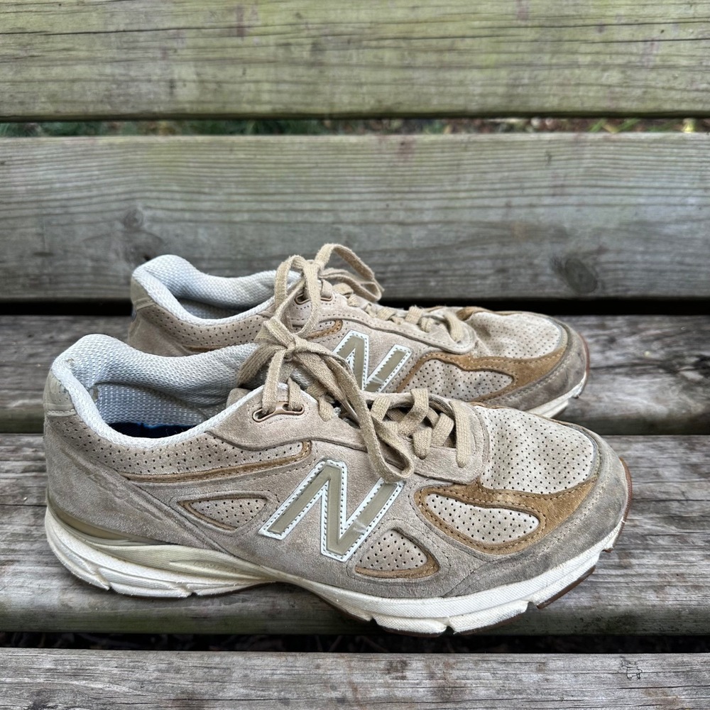 New Balance 990v4 Running Shoes Made in USA Hemp Beige Tan Sneakers Size 11
